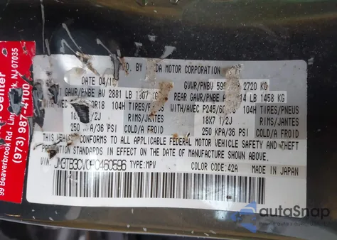 2015 Mazda Cx-9 Touring from USA, damaged, VIN JM3TB3CV0F0460596